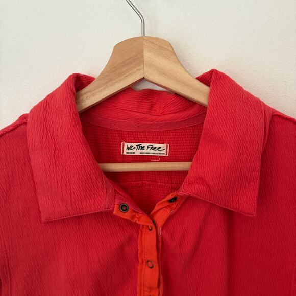 Free People Fifi Cropped Polo T Shirt Sz medium - Picture 5 of 7